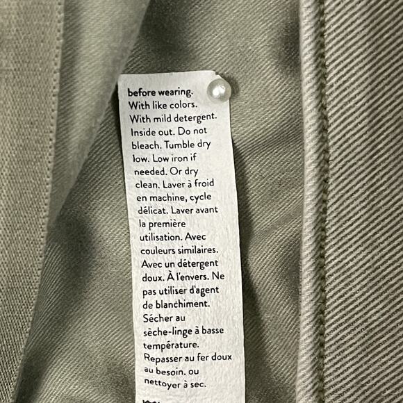 Spanx Patch Pocket Twill Straight Pull-On Seamed Pants Olive Oil Size L Large - Picture 10 of 12